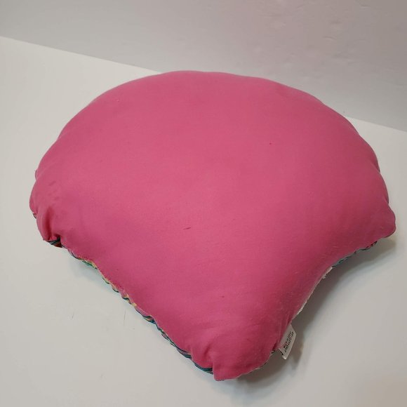 Embroidered Shell Throw Pillow, CBK, Coastal Beach Decor, Seahorse, Pink Cotton - Picture 2 of 8